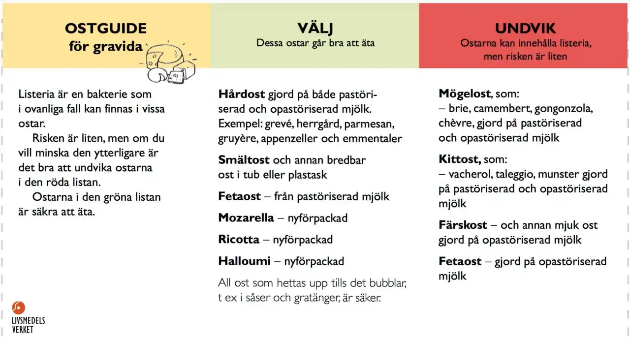 Ostguide för gravida: Välj nyförpackad mozzarella och undvik vissa ostar.